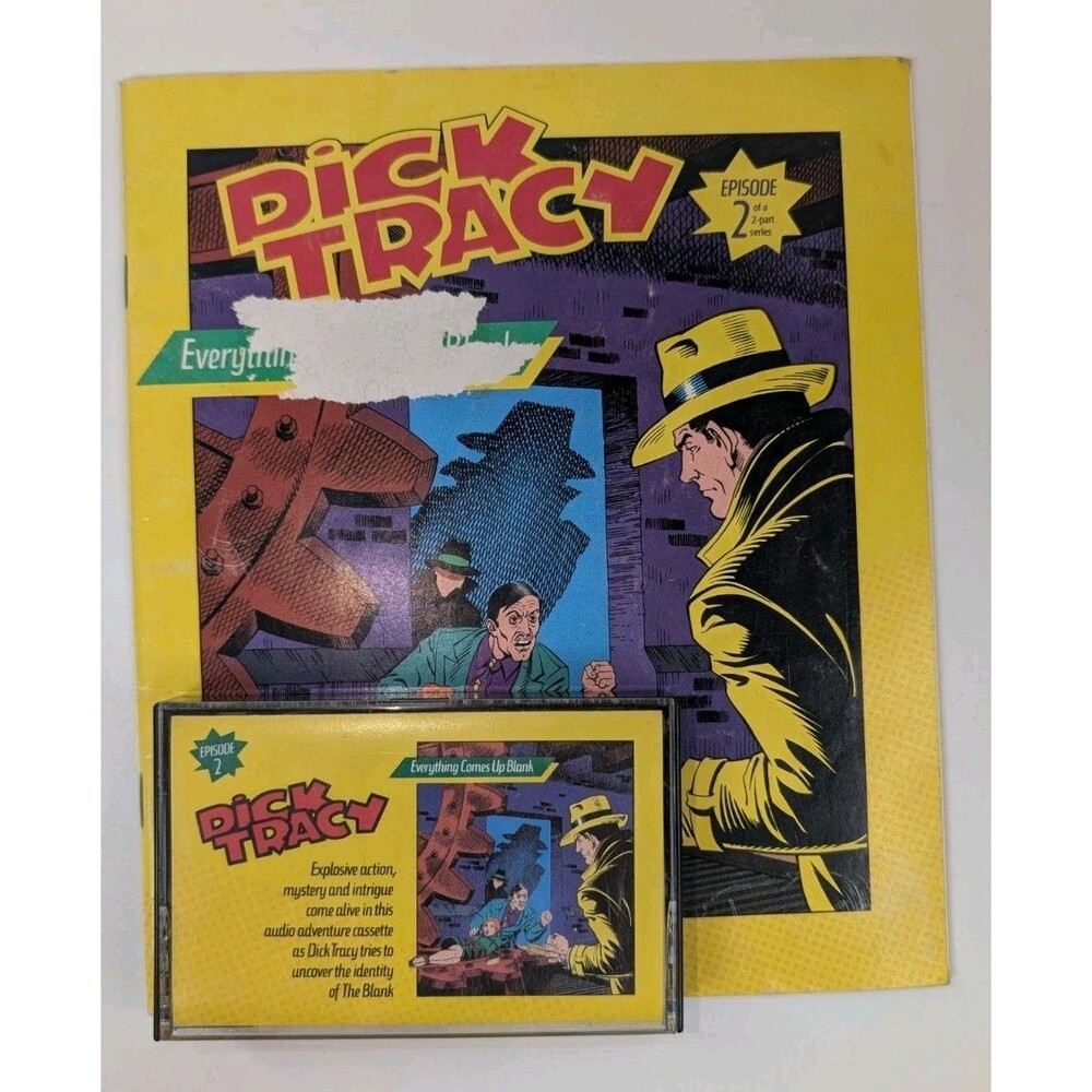 Vintage Dick Tracy Audio Adventures Cassette Tape & Book Episode 2 Disney 1990
